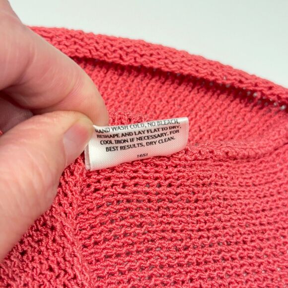 Eileen Fisher 100% Silk Sweater Pink 3/4 Sleeve Spring Women's Size Large Petite - Picture 11 of 12